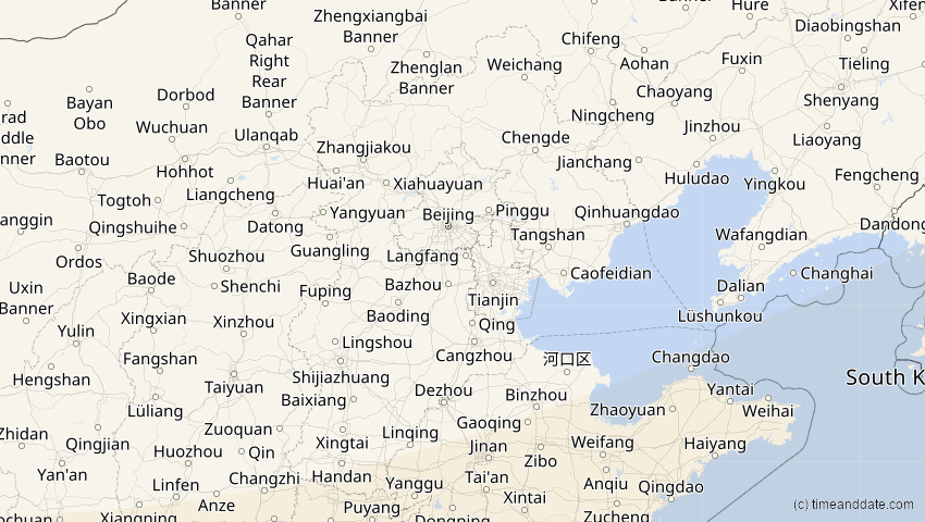 A map of Hebei, China, showing the path of the 26. Dez 2019 Ringförmige Sonnenfinsternis