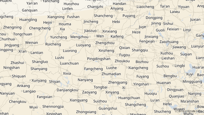A map of Henan, China, showing the path of the 26. Dez 2019 Ringförmige Sonnenfinsternis