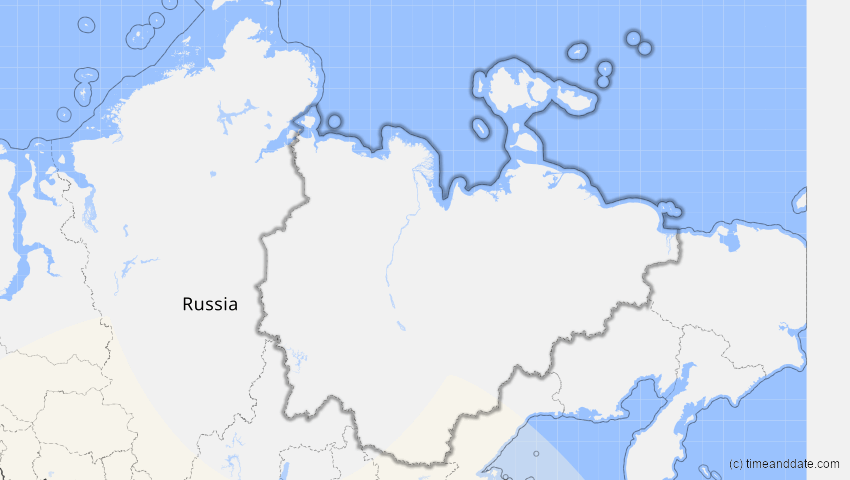 A map of Sacha (Jakutien), Russland, showing the path of the 26. Dez 2019 Ringförmige Sonnenfinsternis