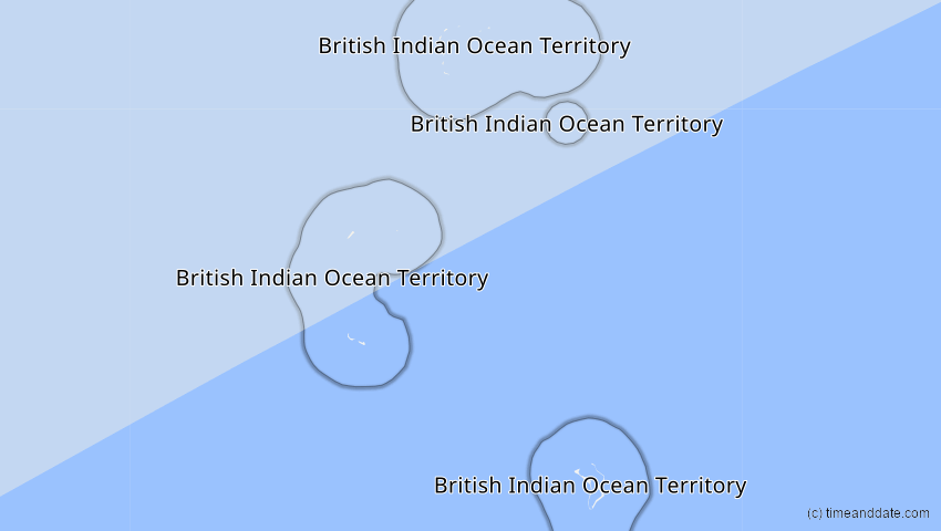 A map of Britisches Territorium im Indischen Ozean, showing the path of the 21. Jun 2020 Ringförmige Sonnenfinsternis