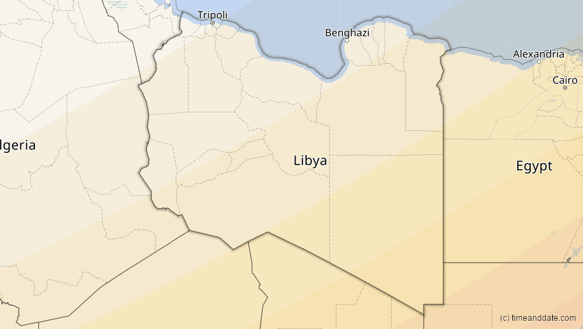 A map of Libyen, showing the path of the 21. Jun 2020 Ringförmige Sonnenfinsternis