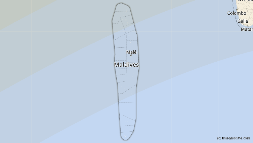 A map of Malediven, showing the path of the 21. Jun 2020 Ringförmige Sonnenfinsternis