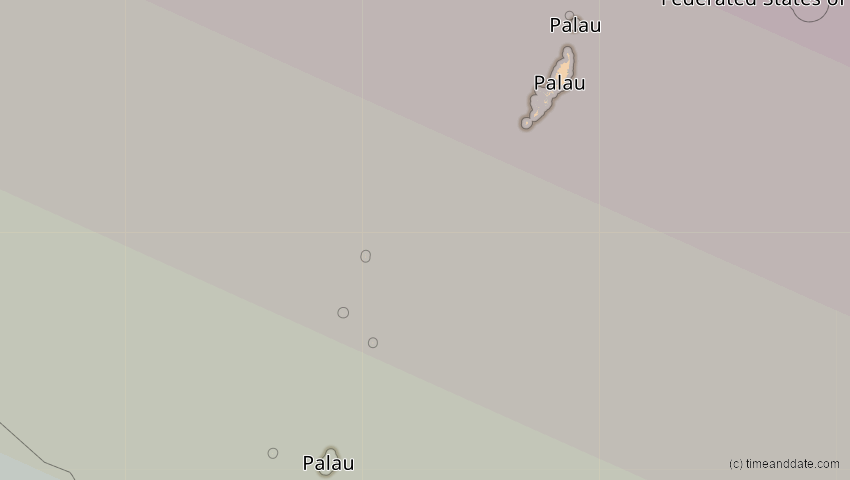 A map of Palau, showing the path of the Jun 21, 2020 Annular Solar Eclipse