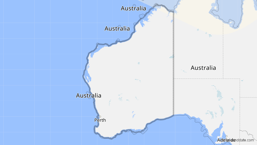 A map of Western Australia, Australien, showing the path of the 21. Jun 2020 Ringförmige Sonnenfinsternis