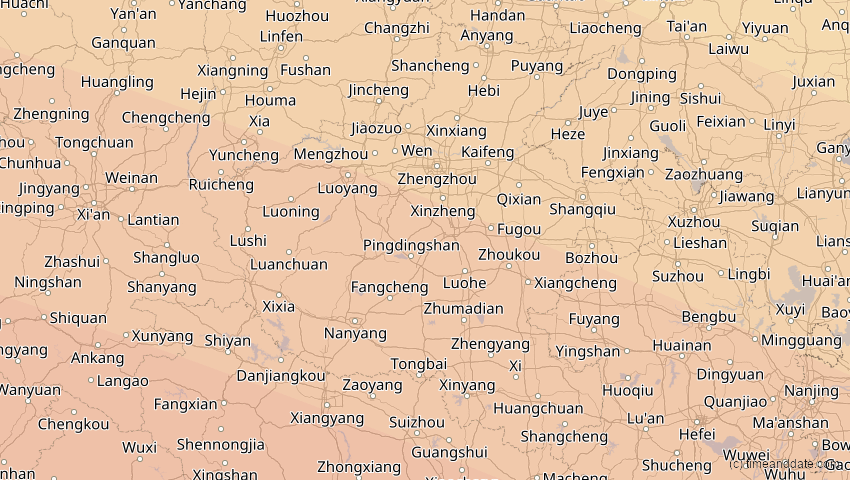 A map of Henan, China, showing the path of the 21. Jun 2020 Ringförmige Sonnenfinsternis