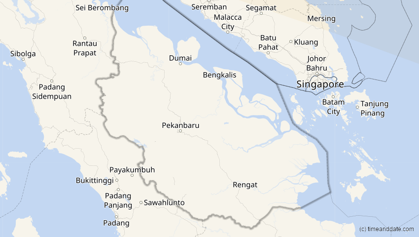 A map of Riau, Indonesia, showing the path of the Jun 21, 2020 Annular Solar Eclipse