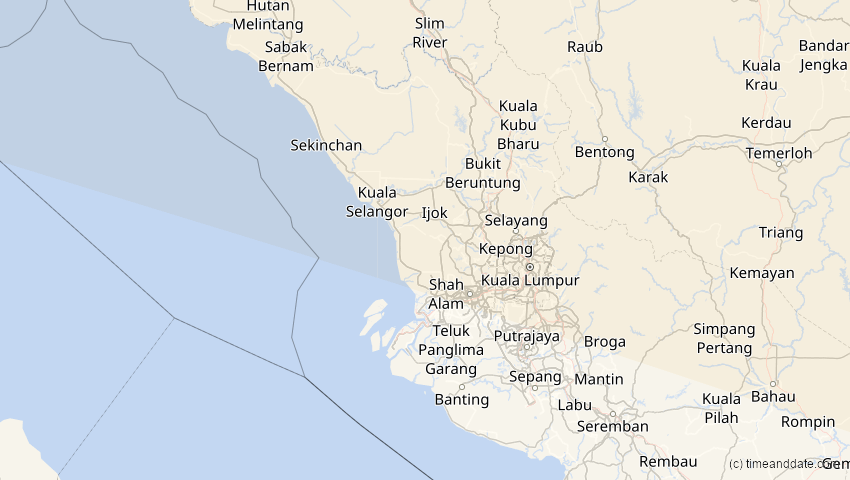 A map of Selangor, Malaysia, showing the path of the 21. Jun 2020 Ringförmige Sonnenfinsternis