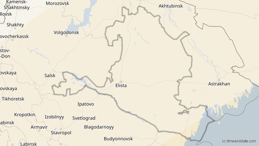 A map of Kalmückien, Russland, showing the path of the 21. Jun 2020 Ringförmige Sonnenfinsternis