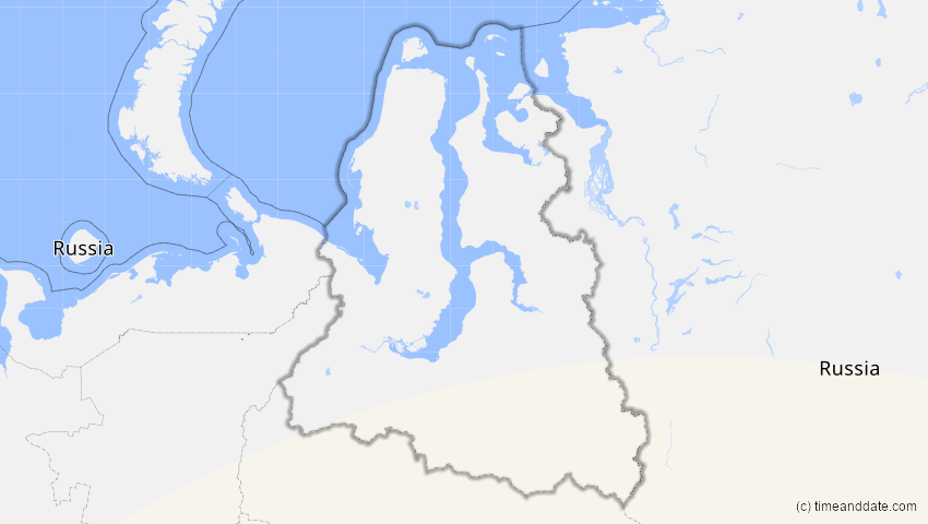 A map of Jamal-Nenzen, Russland, showing the path of the 21. Jun 2020 Ringförmige Sonnenfinsternis