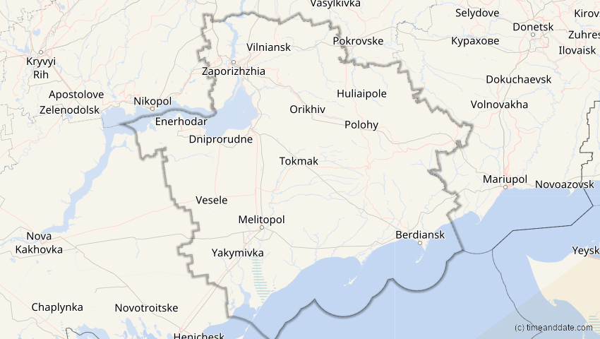 A map of Saporischschja, Ukraine, showing the path of the 21. Jun 2020 Ringförmige Sonnenfinsternis