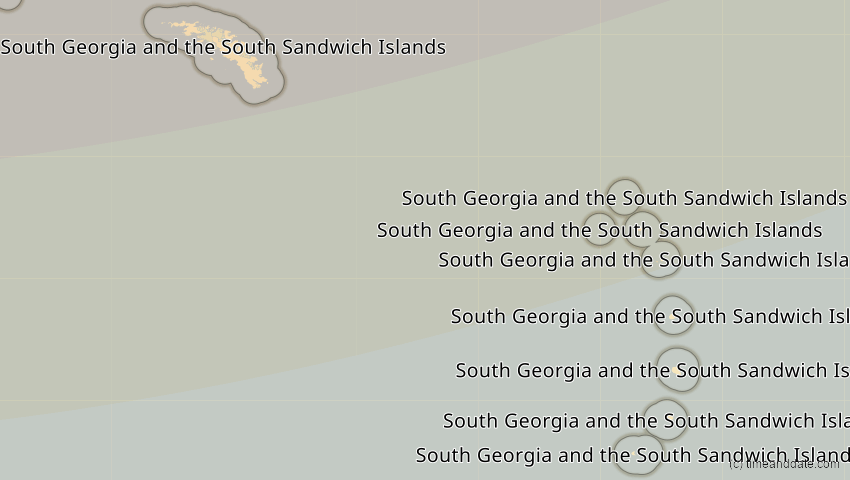 A map of South Georgia/Sandwich Is., showing the path of the Dec 14, 2020 Total Solar Eclipse