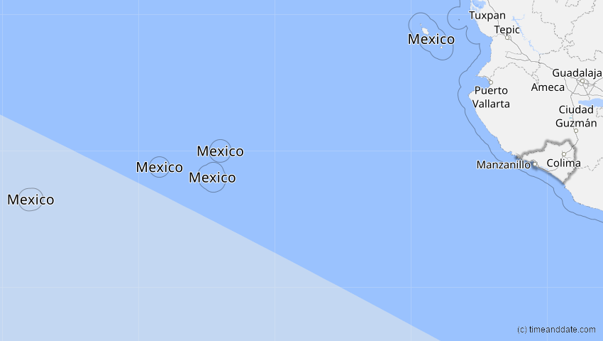 A map of Colima, Mexico, showing the path of the Dec 14, 2020 Total Solar Eclipse