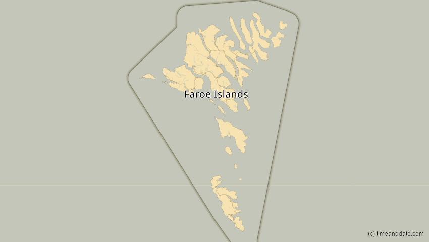 A map of Faroe Islands, showing the path of the Jun 10, 2021 Annular Solar Eclipse