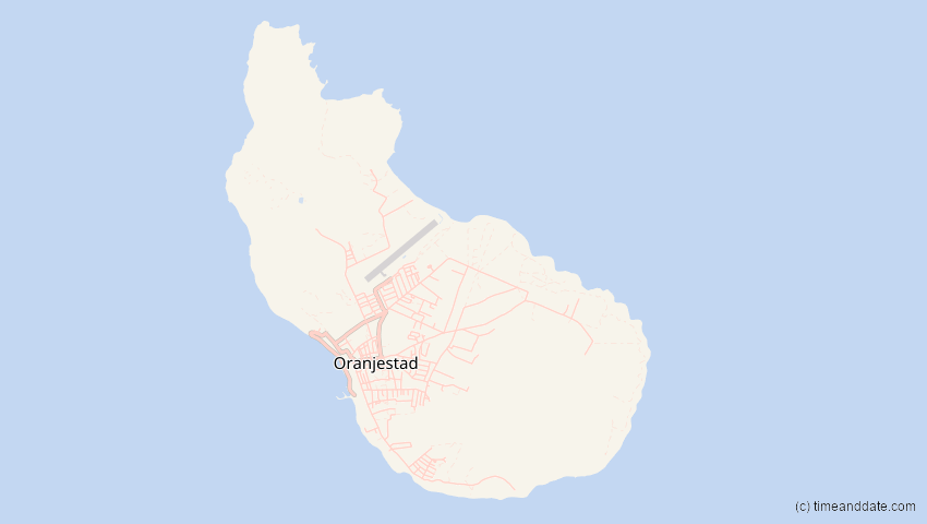 A map of Sint Eustatius, Niederlande, showing the path of the 10. Jun 2021 Ringförmige Sonnenfinsternis