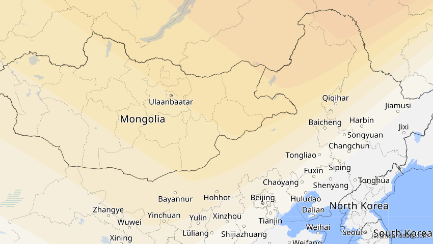 A map of Innere Mongolei, China, showing the path of the 10. Jun 2021 Ringförmige Sonnenfinsternis