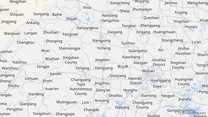 A map of Hubei, China, showing the path of the 10. Jun 2021 Ringförmige Sonnenfinsternis