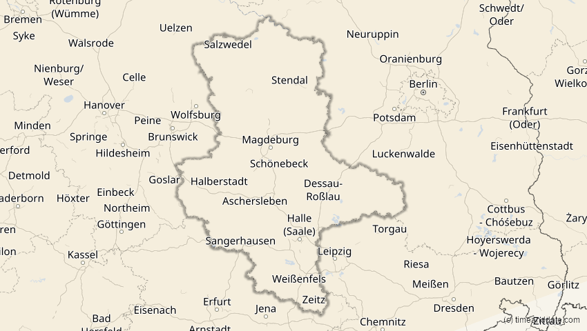 A map of Sachsen-Anhalt, Deutschland, showing the path of the 10. Jun 2021 Ringförmige Sonnenfinsternis