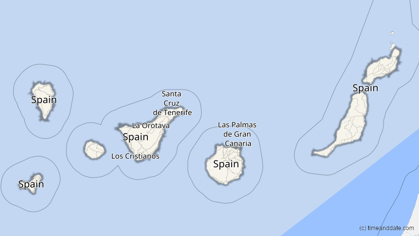 A map of Kanarische Inseln, Spanien, showing the path of the 10. Jun 2021 Ringförmige Sonnenfinsternis