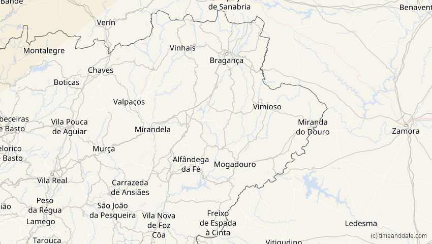 A map of Bragança, Portugal, showing the path of the Jun 10, 2021 Annular Solar Eclipse