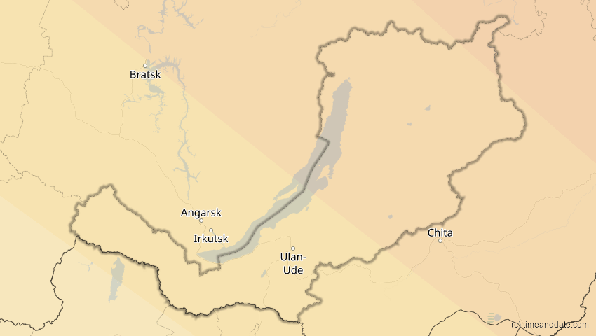 A map of Buryatia, Russia, showing the path of the Jun 10, 2021 Annular Solar Eclipse