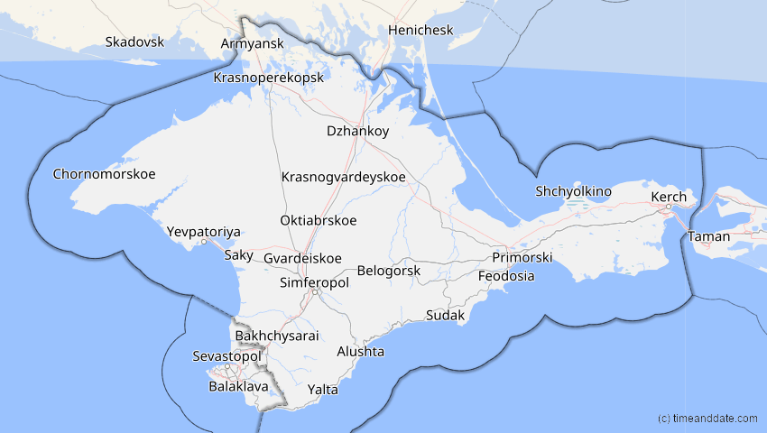 A map of Auton. Republik Krim, Ukraine, showing the path of the 10. Jun 2021 Ringförmige Sonnenfinsternis