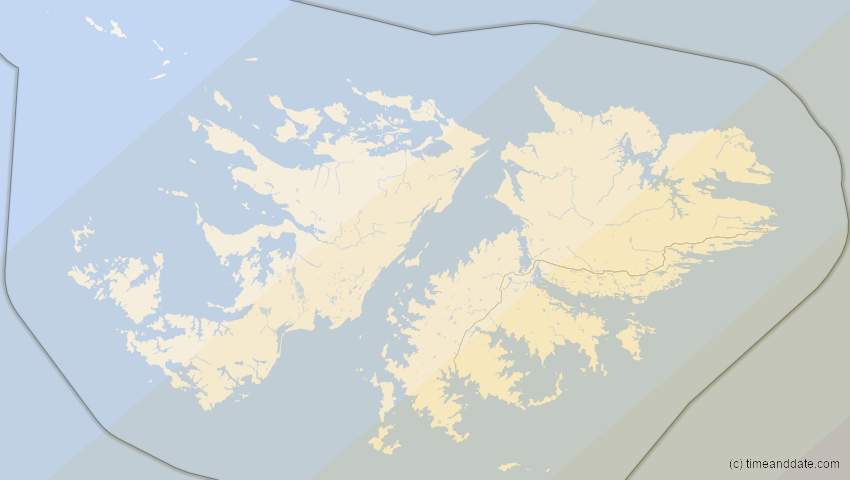 A map of Falkland Islands, showing the path of the Dec 4, 2021 Total Solar Eclipse