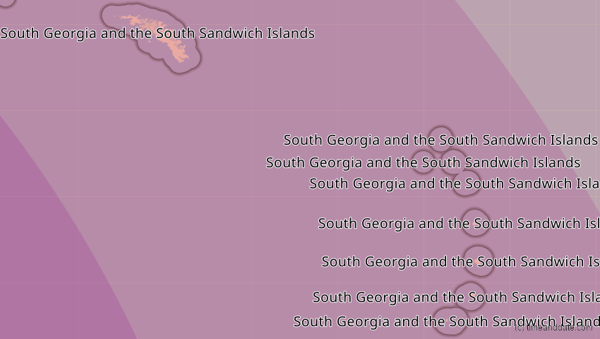 A map of South Georgia/Sandwich Is., showing the path of the Dec 4, 2021 Total Solar Eclipse