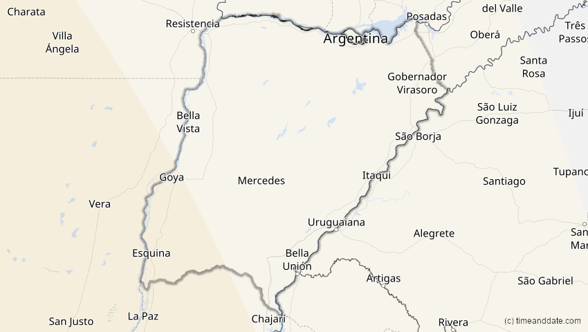 A map of Corrientes, Argentinien, showing the path of the 30. Apr 2022 Partielle Sonnenfinsternis