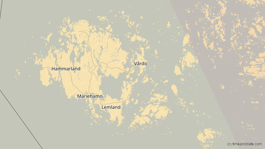 A map of Åland Islands, showing the path of the Oct 25, 2022 Partial Solar Eclipse