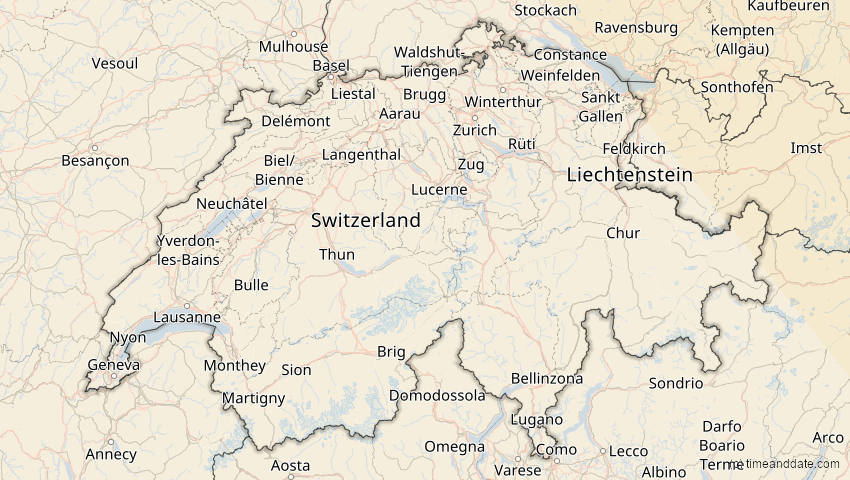 A map of Schweiz, showing the path of the 25. Okt 2022 Partielle Sonnenfinsternis