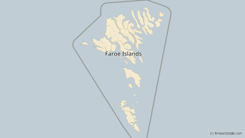 A map of Faroe Islands, showing the path of the Oct 25, 2022 Partial Solar Eclipse