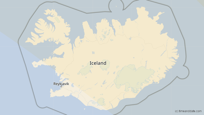 A map of Iceland, showing the path of the Oct 25, 2022 Partial Solar Eclipse