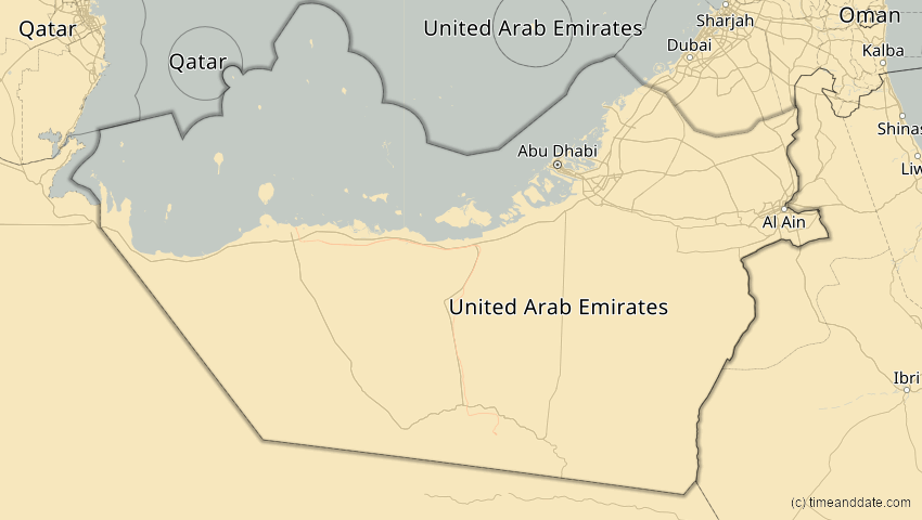 A map of Abu Dhabi, Vereinigte Arabische Emirate, showing the path of the 25. Okt 2022 Partielle Sonnenfinsternis