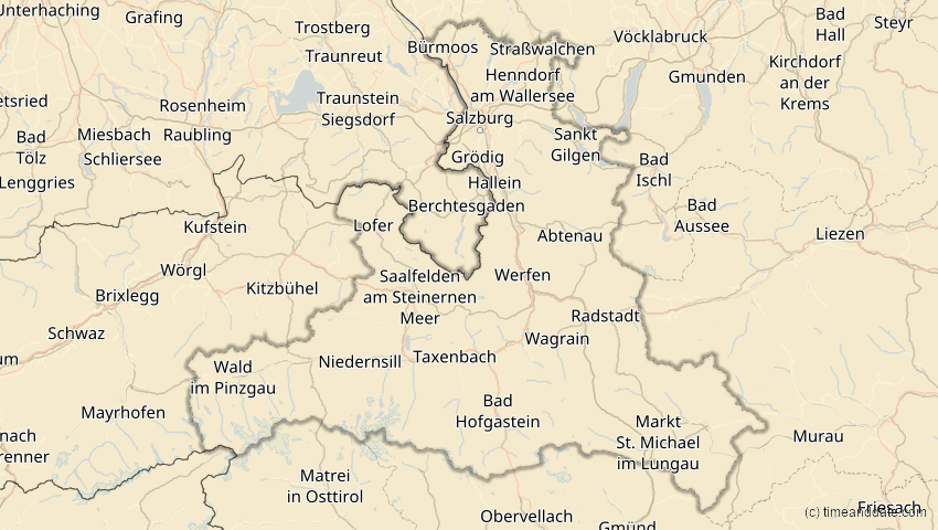 A map of Salzburg, Österreich, showing the path of the 25. Okt 2022 Partielle Sonnenfinsternis
