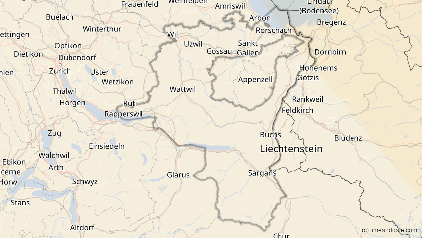 A map of St. Gallen, Schweiz, showing the path of the 25. Okt 2022 Partielle Sonnenfinsternis