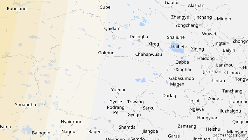 A map of Qinghai, China, showing the path of the 25. Okt 2022 Partielle Sonnenfinsternis