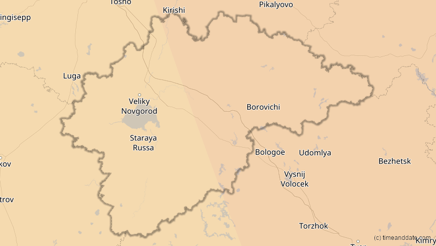 A map of Nowgorod, Russland, showing the path of the 25. Okt 2022 Partielle Sonnenfinsternis
