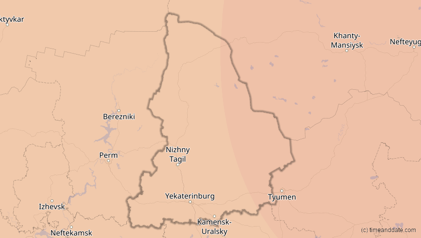 A map of Swerdlowsk, Russland, showing the path of the 25. Okt 2022 Partielle Sonnenfinsternis