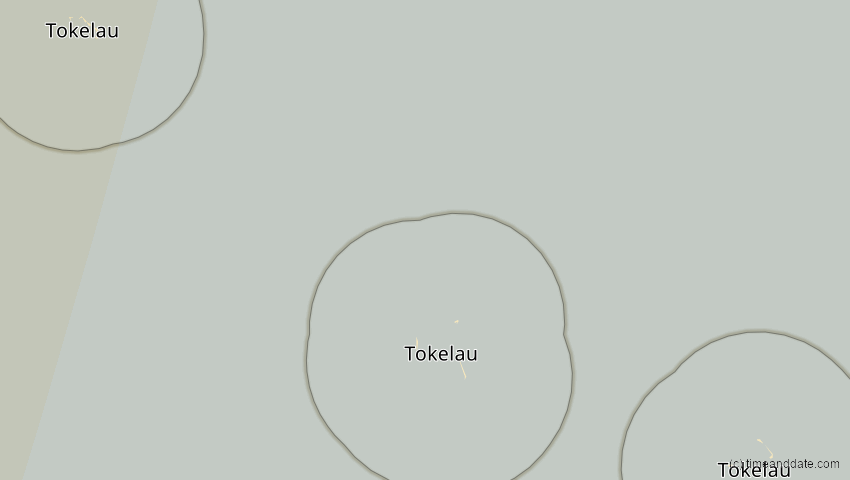 A map of Tokelau, showing the path of the 20. Apr 2023 Totale Sonnenfinsternis