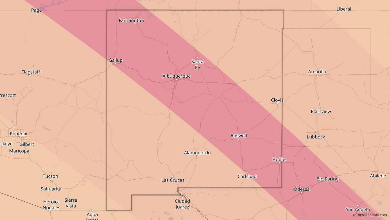 Solar Eclipses in New Mexico, United States