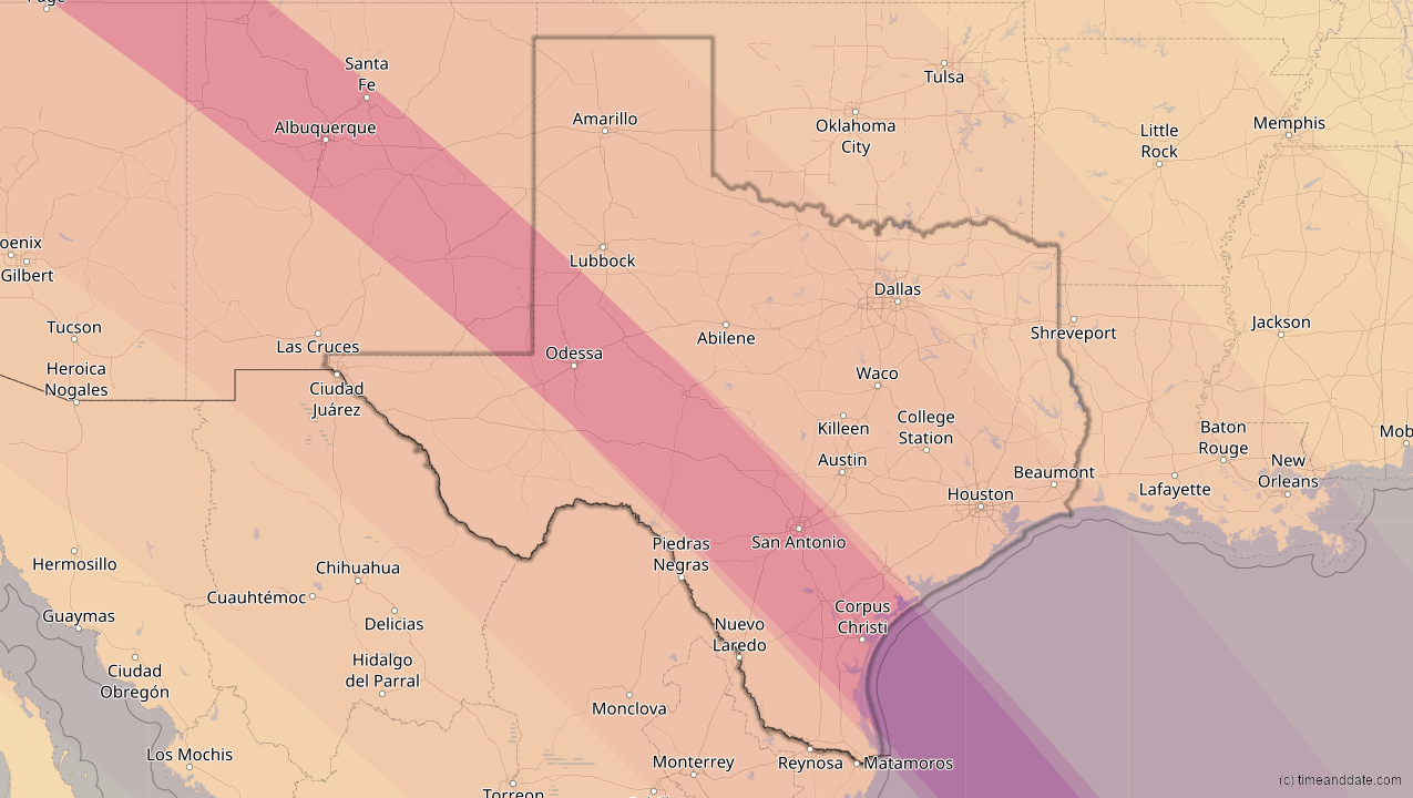 Solar Eclipses in Texas, United States