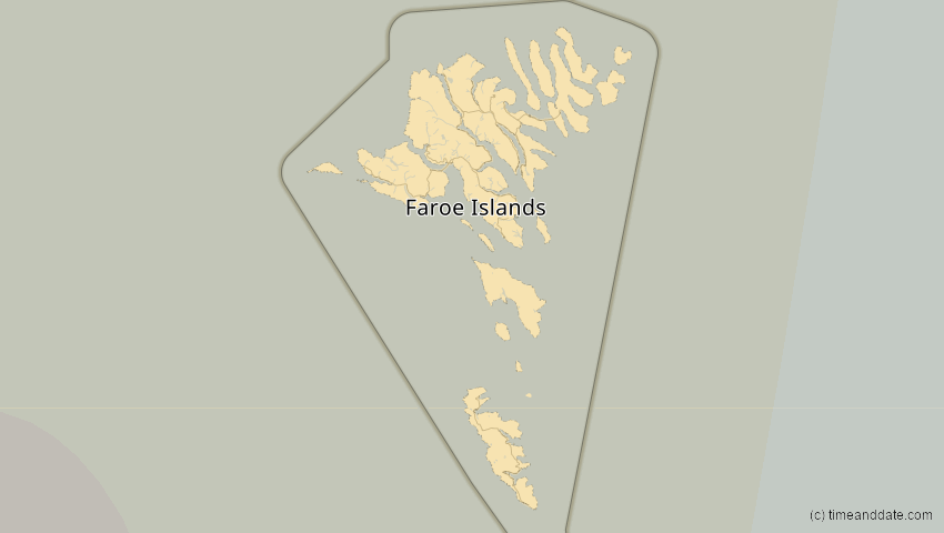 A map of Faroe Islands, showing the path of the Apr 8, 2024 Total Solar Eclipse