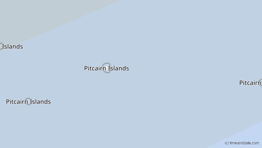 A map of Pitcairn Islands, showing the path of the Apr 8, 2024 Total Solar Eclipse