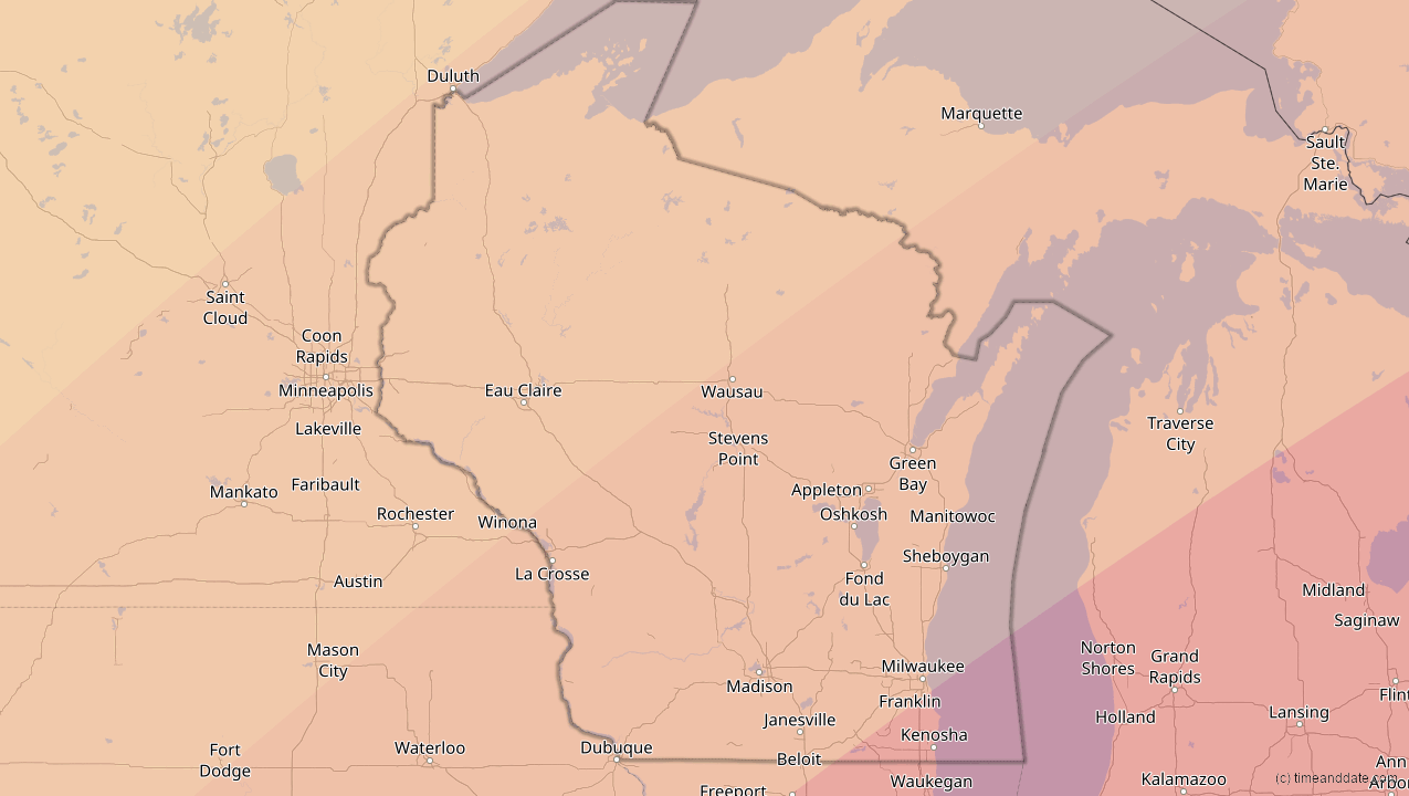 Apr 8, 2024 Partial Solar Eclipse in Wisconsin, United States