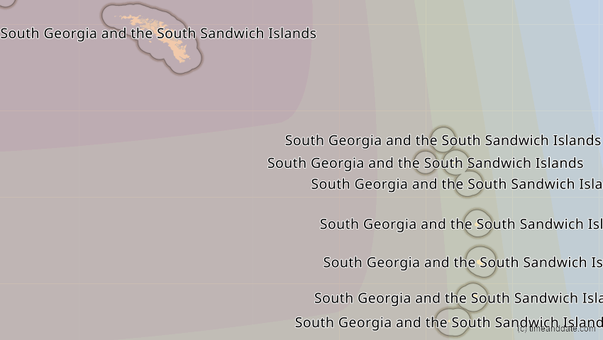 A map of South Georgia/Sandwich Is., showing the path of the Oct 2, 2024 Annular Solar Eclipse