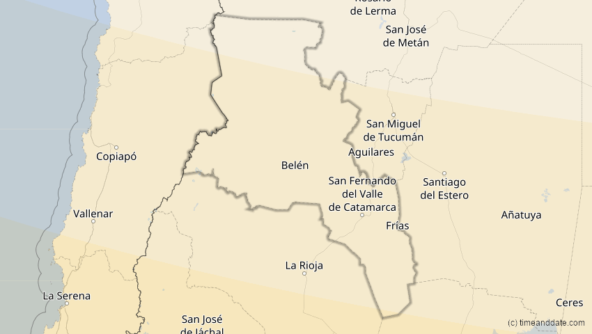 A map of Catamarca, Argentinien, showing the path of the 2. Okt 2024 Ringförmige Sonnenfinsternis