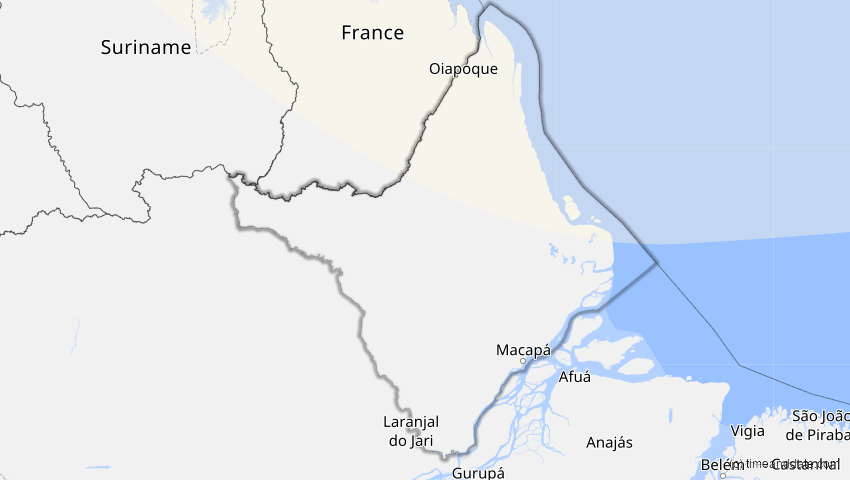 A map of Amapá, Brasilien, showing the path of the 29. Mär 2025 Partielle Sonnenfinsternis