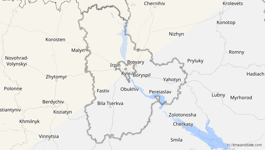 A map of Kiew, Ukraine, showing the path of the 29. Mär 2025 Partielle Sonnenfinsternis