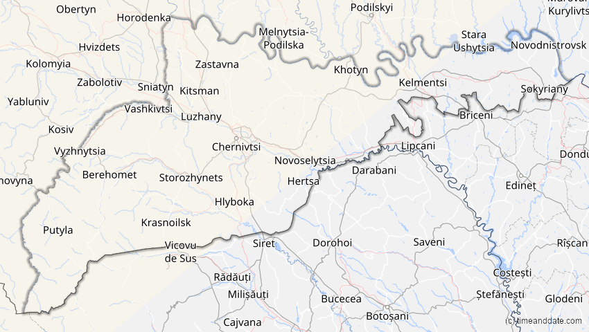 A map of Tscherniwzi, Ukraine, showing the path of the 29. Mär 2025 Partielle Sonnenfinsternis