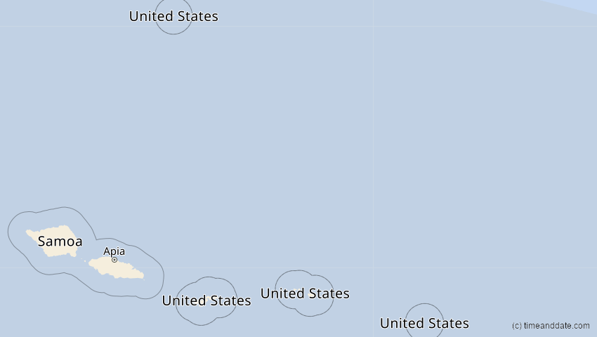A map of American Samoa, showing the path of the Sep 21, 2025 Partial Solar Eclipse